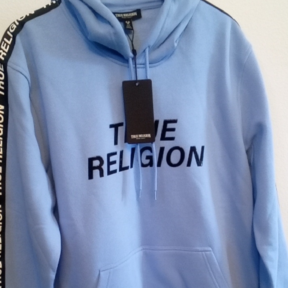 True Religion Light Blue Pullover Hoodie
